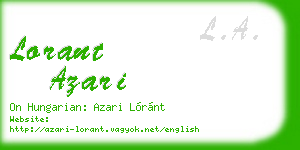 lorant azari business card